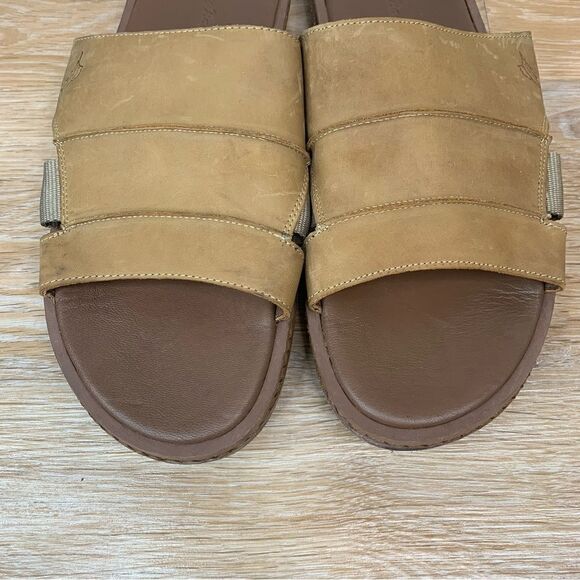 Tommy Bahama Ruggero Men’s Leather Slide Brown Sandals - Picture 7 of 12